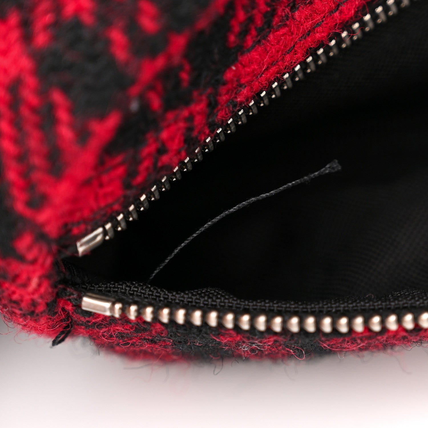 Saint Laurent Wool Tartan Body Belt Bag Red Black 11 of 11