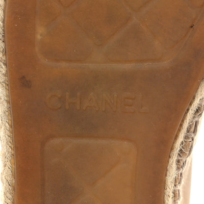 Chanel Lambskin CC Espadrilles 38 Beige Black 8 of 11