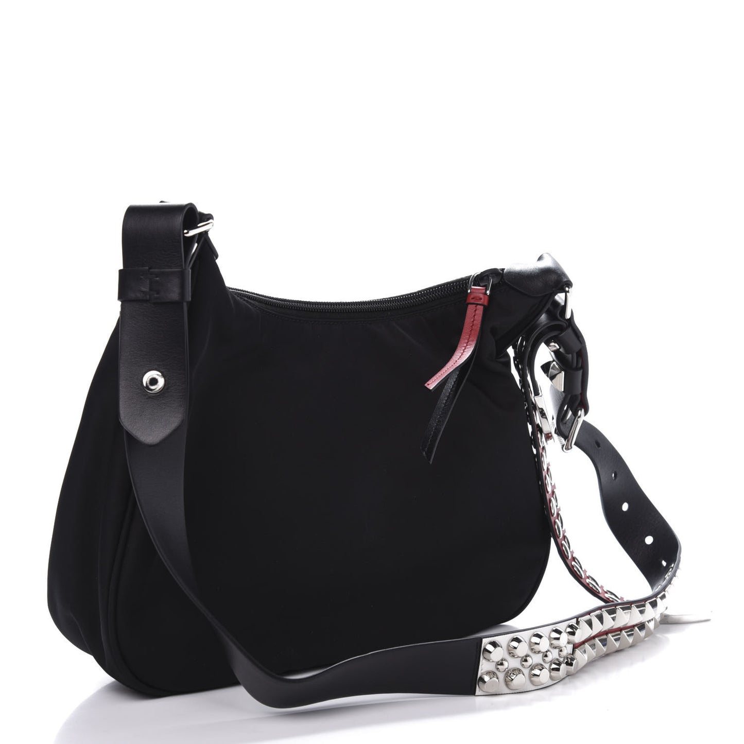 Tessuto Nylon Studded New Vela Hobo Black Fuoco