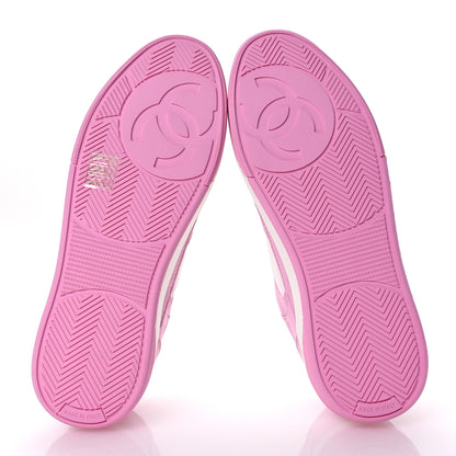 Chanel Cotton Sneakers 37 Pink White 6 of 9