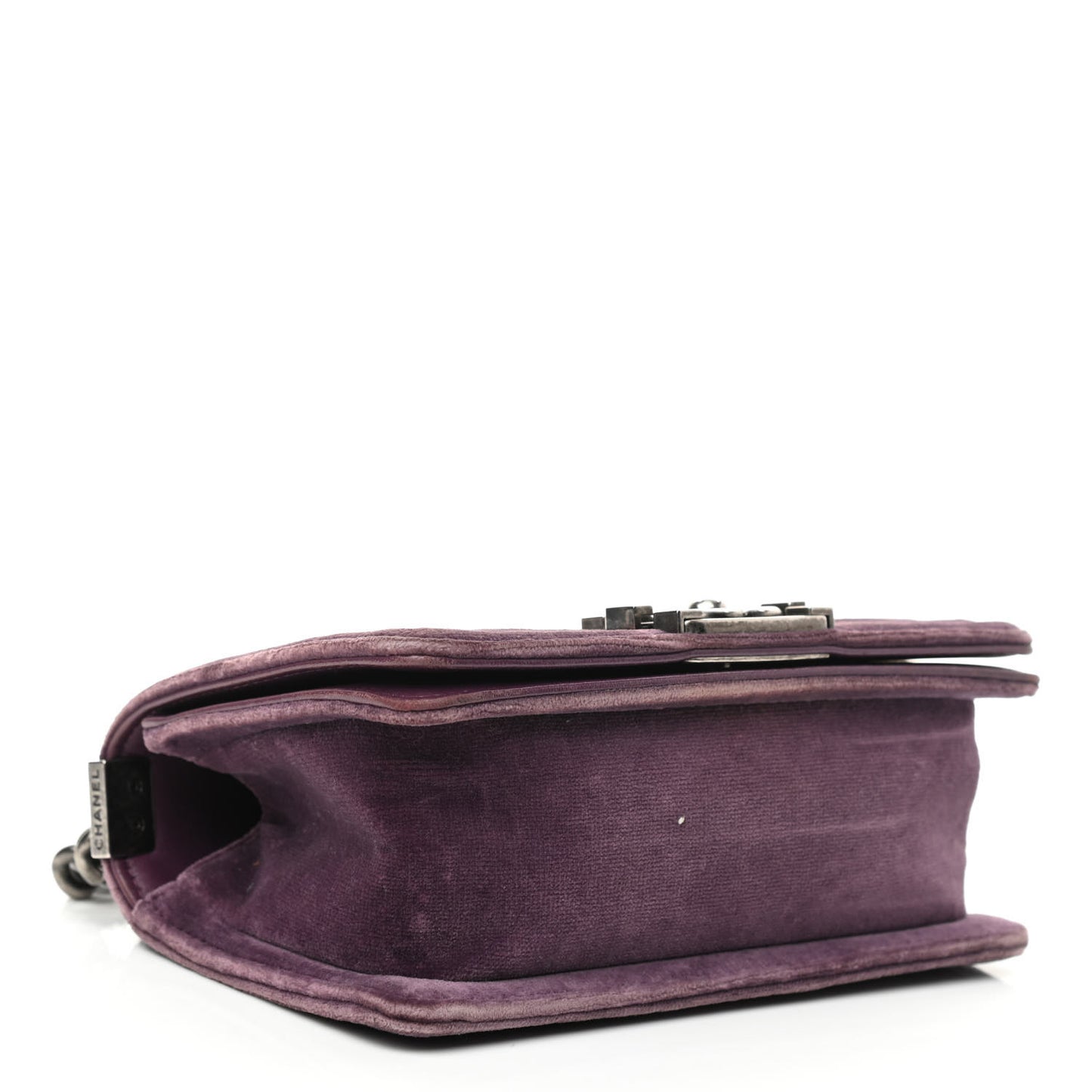 Velvet Quilted Small Boy Flap Purple