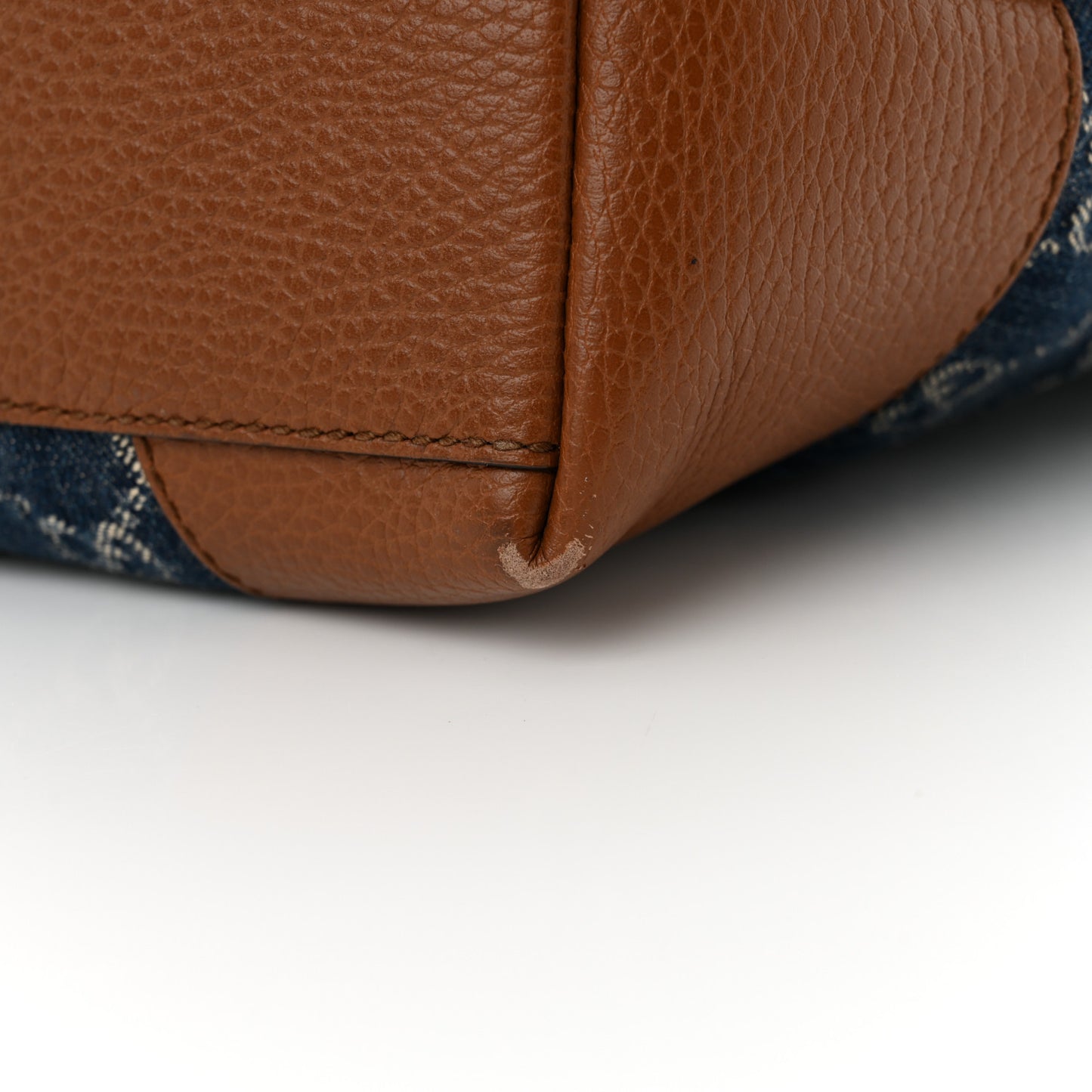 New Denim GG Monogram Medium Ophidia Shopping Tote Blue Tea Cuir