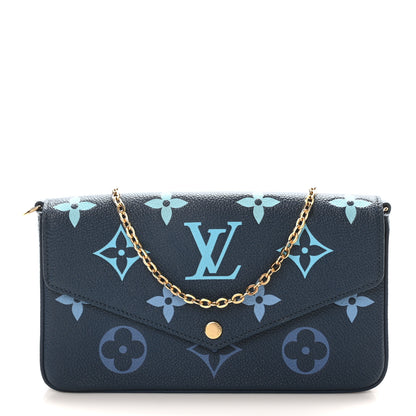 Louis Vuitton Empreinte Monogram Giant Felicie Pochette Chain Wallet Gradient Blue 1 of 11