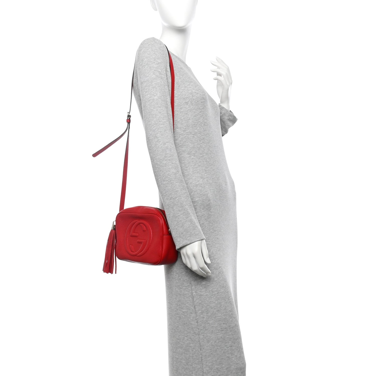 Gucci Pebbled Calfskin Small Soho Disco Bag Vibrant Red 2 of 12