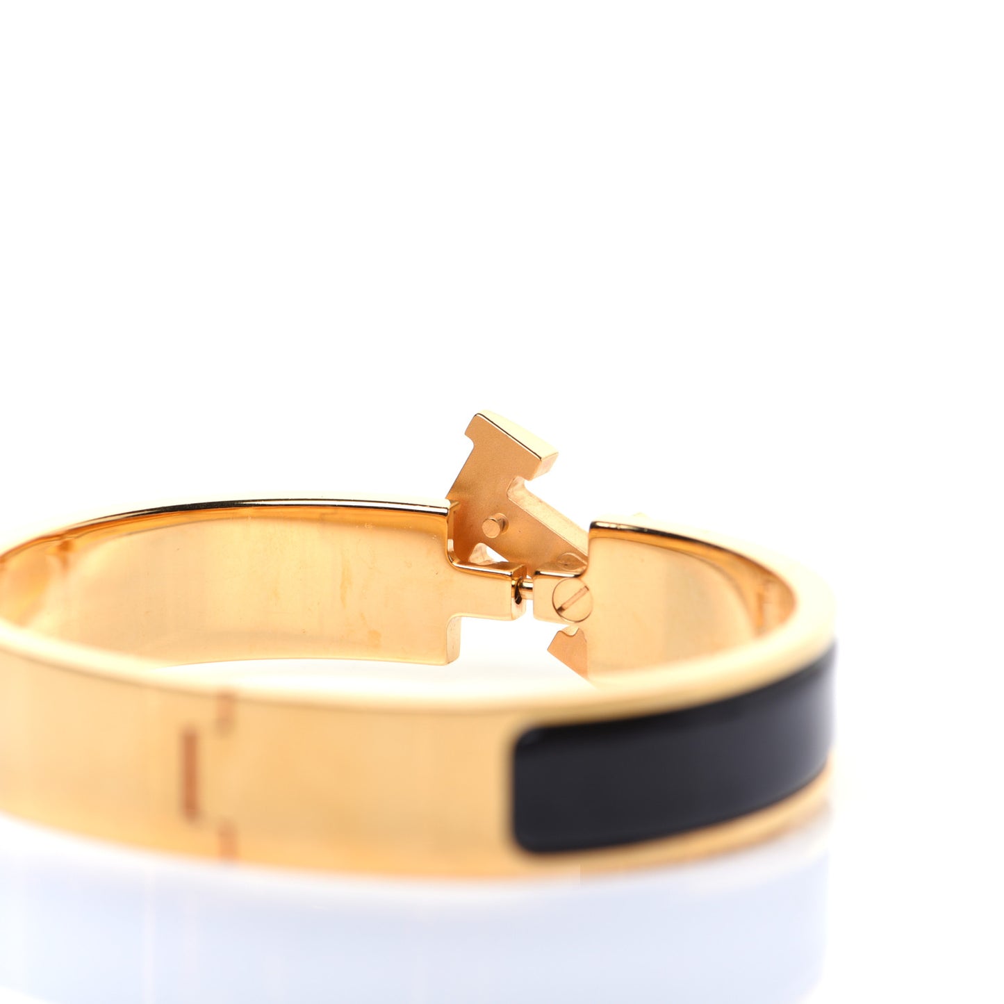 Enamel Narrow Clic Clac H Bracelet PM Black