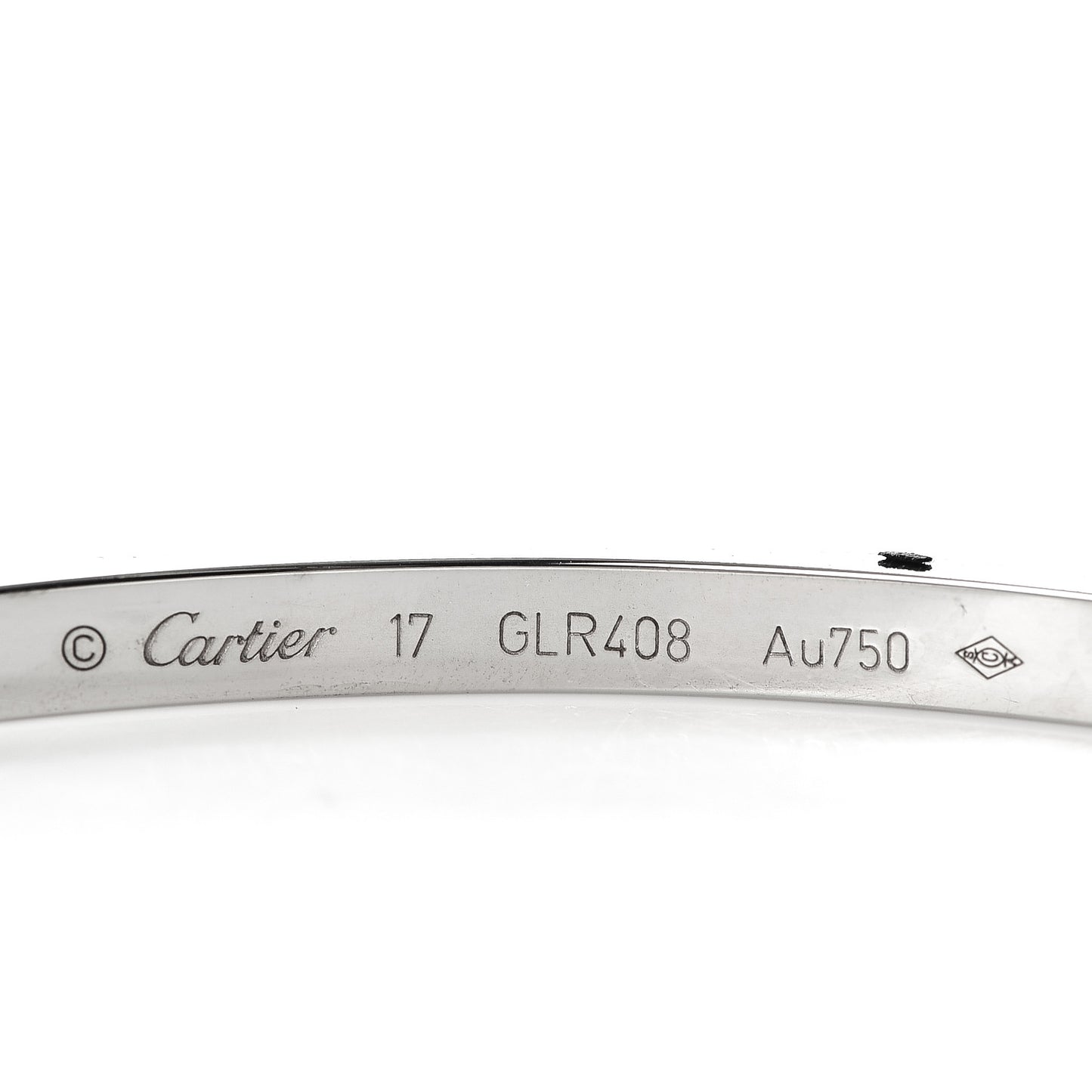 18K White Gold 10 Diamond Small LOVE Bracelet 17