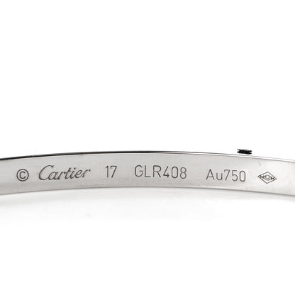 Cartier 18K White Gold 10 Diamond Small LOVE Bracelet 17 4 of 5