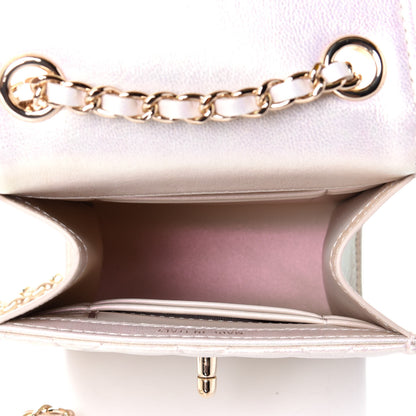 Chanel Iridescent Lambskin Quilted CC Phone Holder Ivory 4 of 5