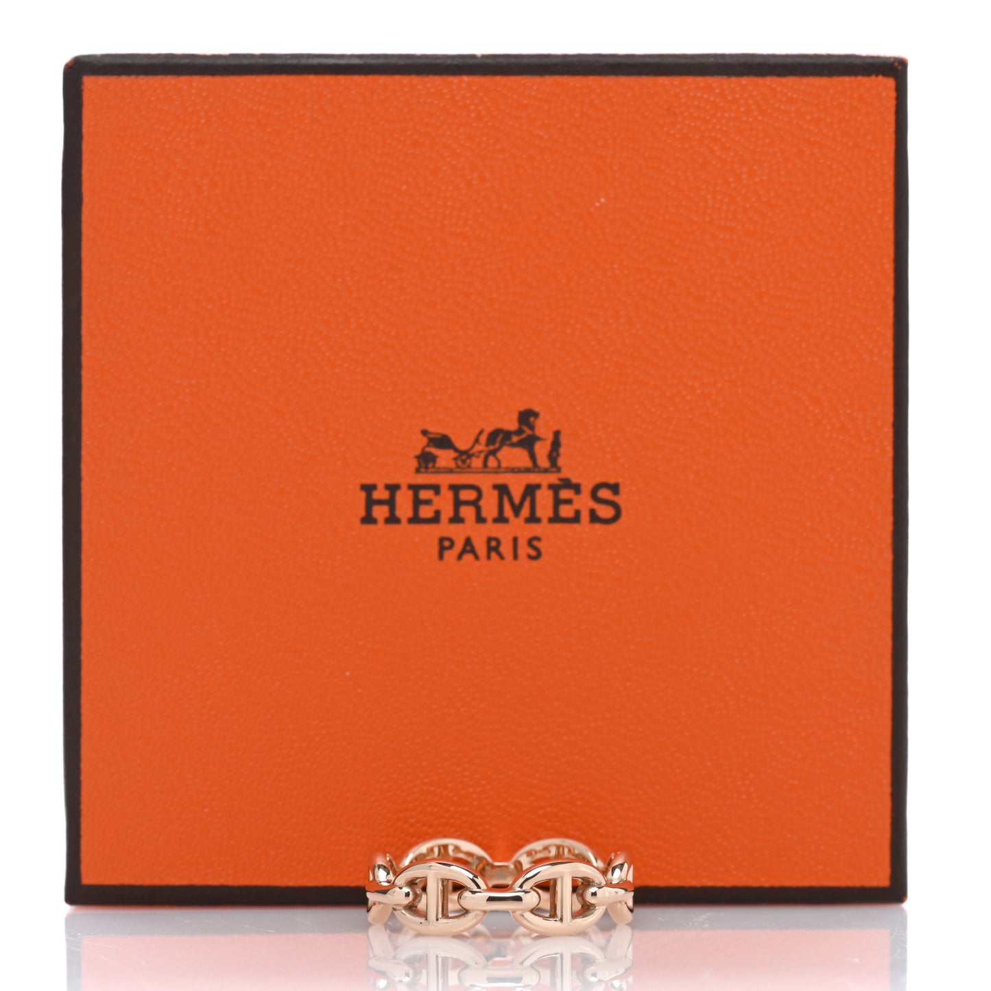 18K Rose Gold PM Chaine D'Ancre Enchainee Ring 54 6.75