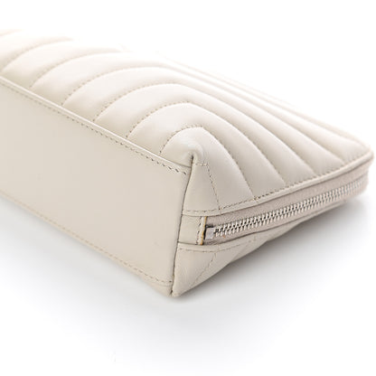 Saint Laurent Lambskin Y Quilted Monogram Loulou Cosmetic Case Ivory 7 of 7