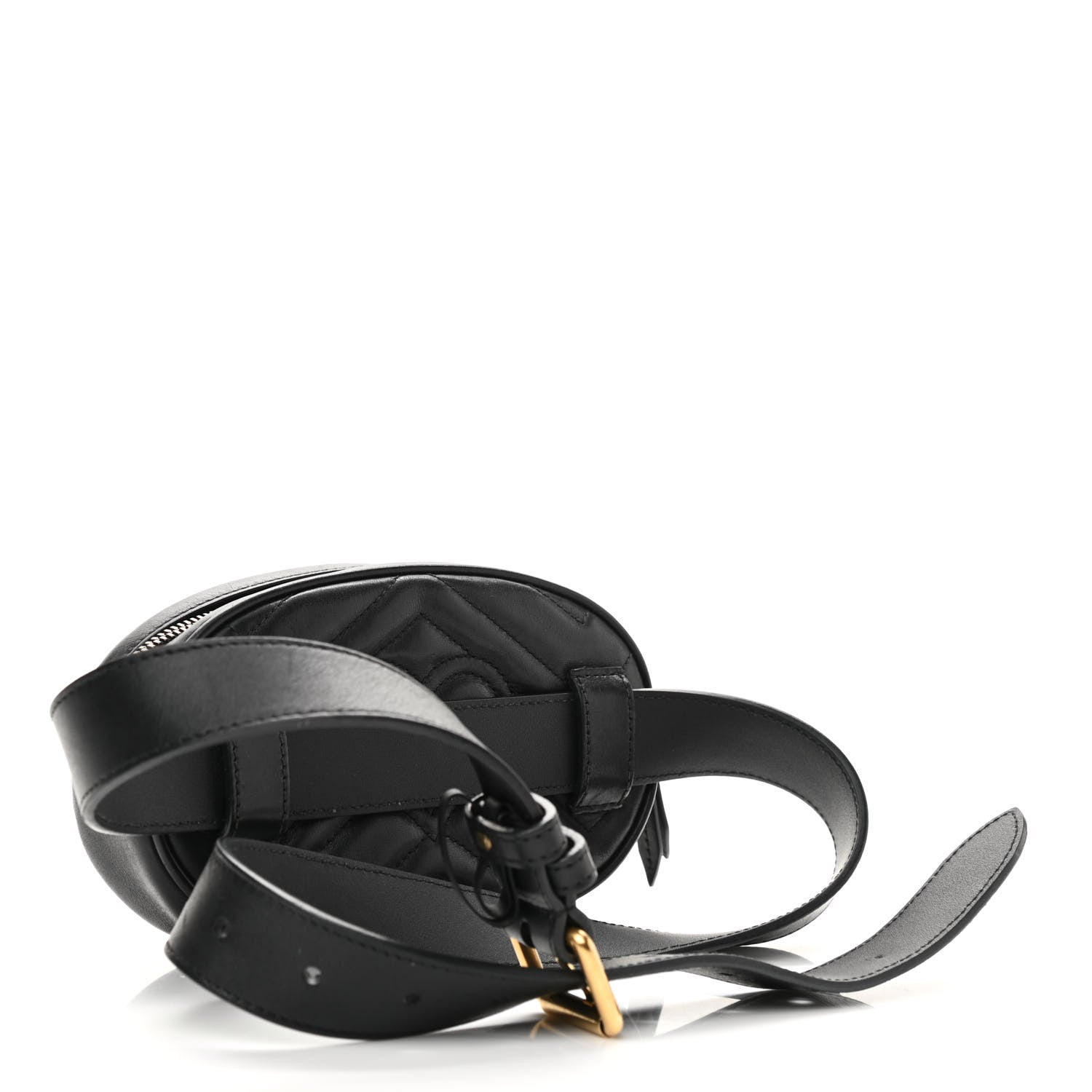 Gucci Calfskin Matelasse GG Marmont Belt Bag 85 34 Black 3 of 13