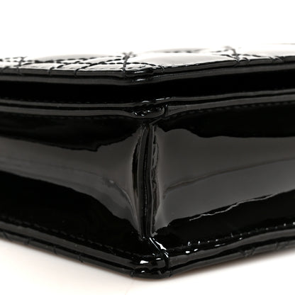 Christian Dior Patent Cannage Lady Dior Convertible Clutch Black 13 of 14