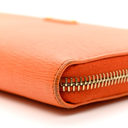 Fendi Vitello Elite Zip Around Wallet Arancio 9 of 9