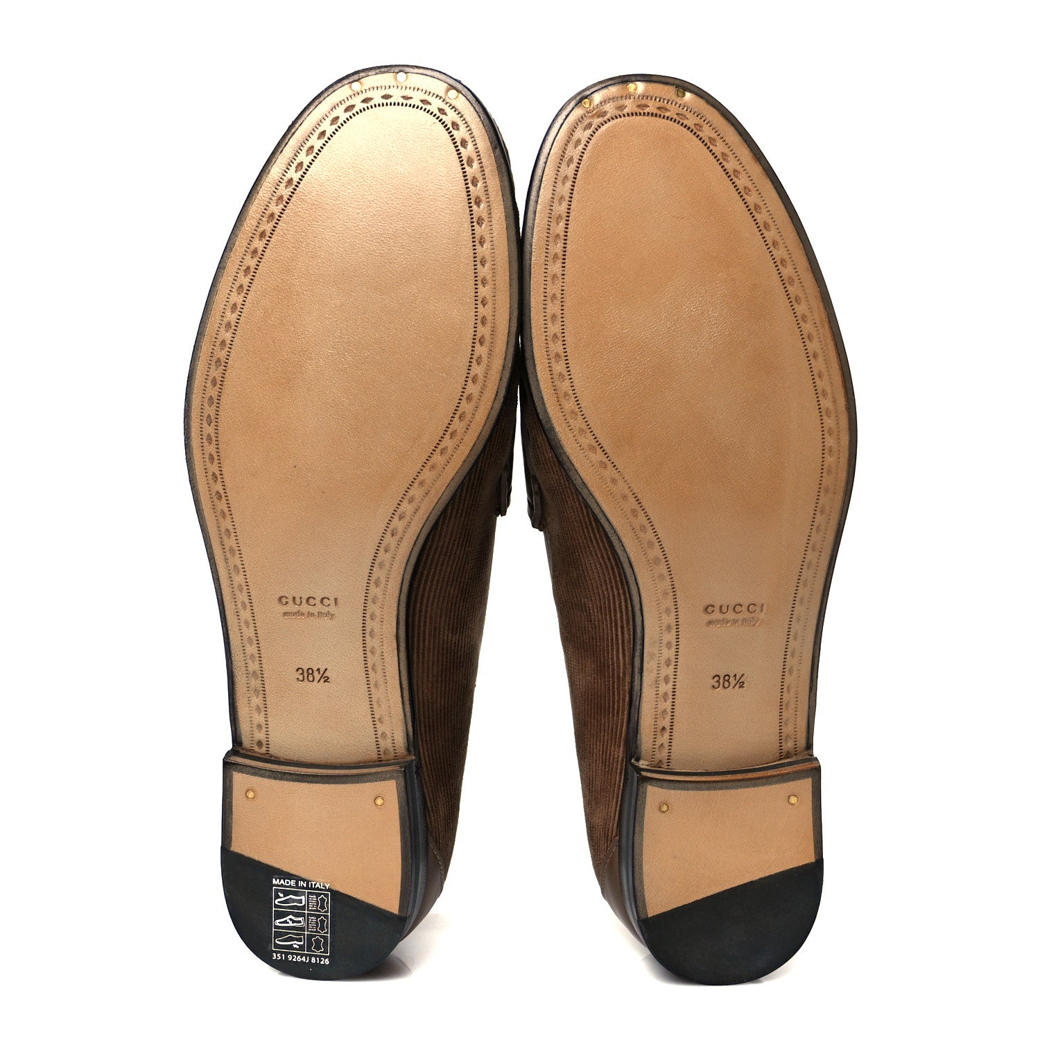 Gucci Corduroy Womens 1953 Horsebit Loafers 38.5 Velvety Camel 6 of 9