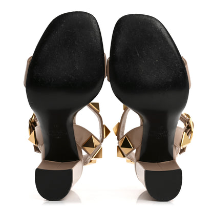 Valentino Garavani Calfskin Roman Stud 90mm Sandals 37 Rose Cannelle 6 of 15