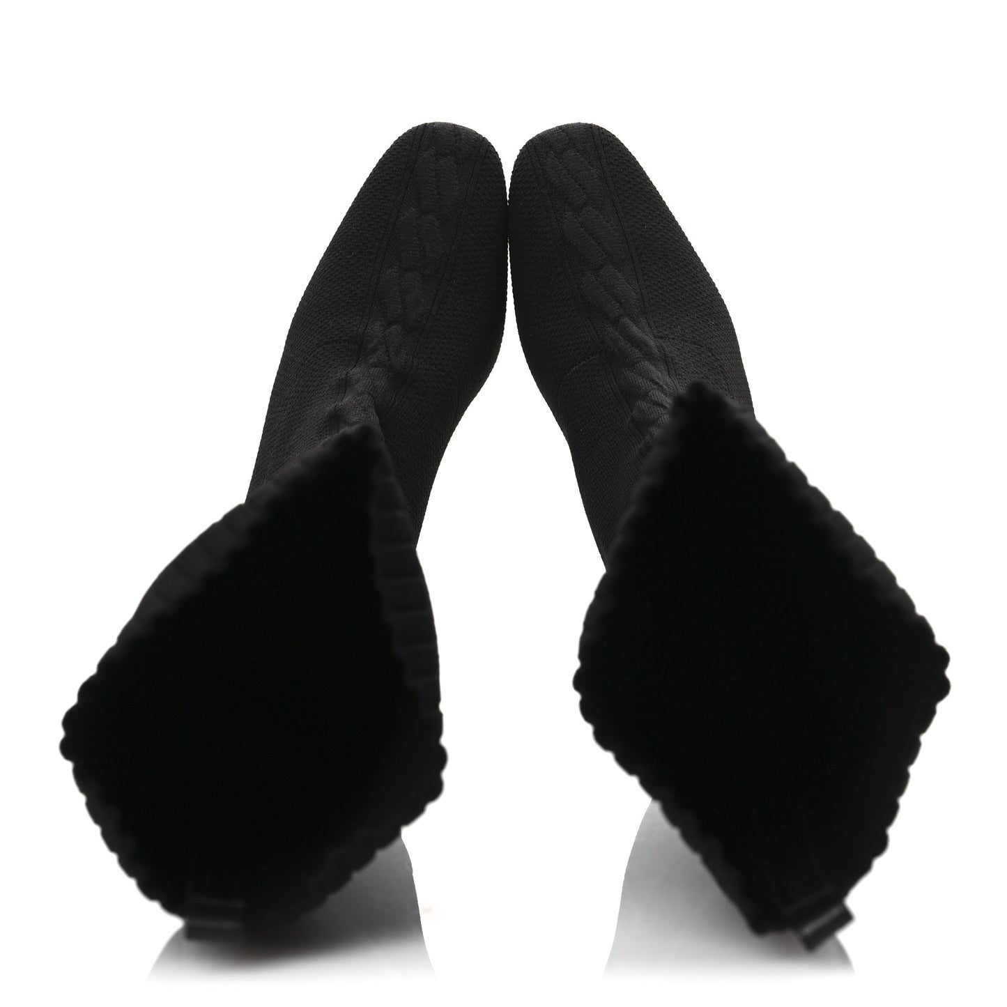 Knit Calfskin Fontaine 60 Boots 37.5 Black