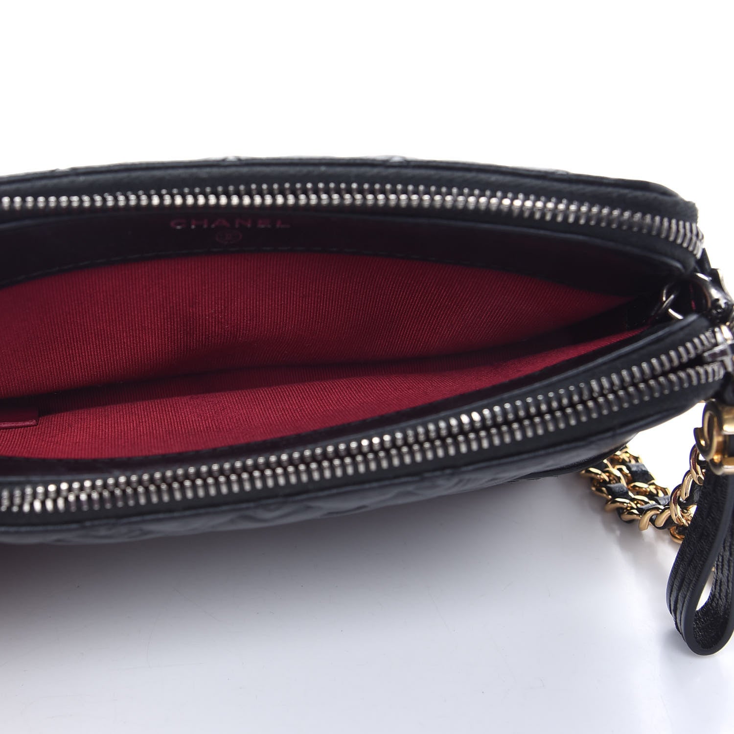 Chanel Aged Calfskin Quilted Small Gabrielle Clutch With Chain Black 5 of 9