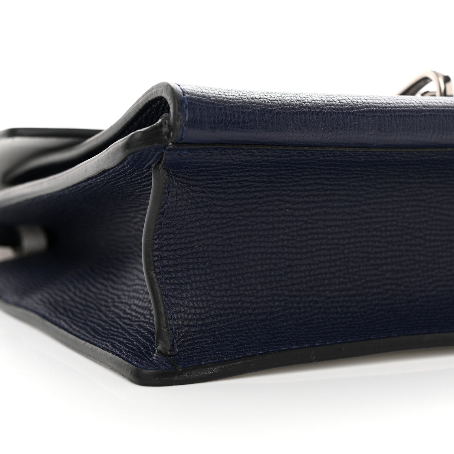 Burberry Derby Calfskin Bi-Color Small Macken Crossbody Bag Navy White 9 of 11