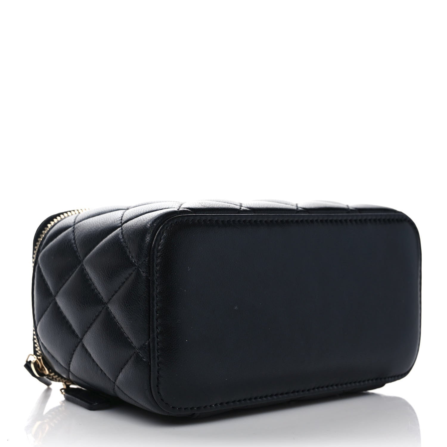 Chanel Lambskin Quilted Small Pearl Crush Vanity Case With Chain Black 4 of 9