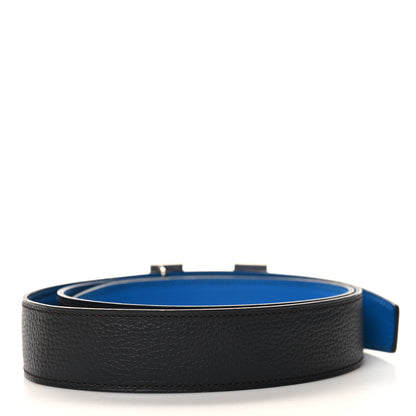 Hermes Togo Swift 32mm H Belt 85 34 Bleu Zanzibar Chocolate 2 of 5