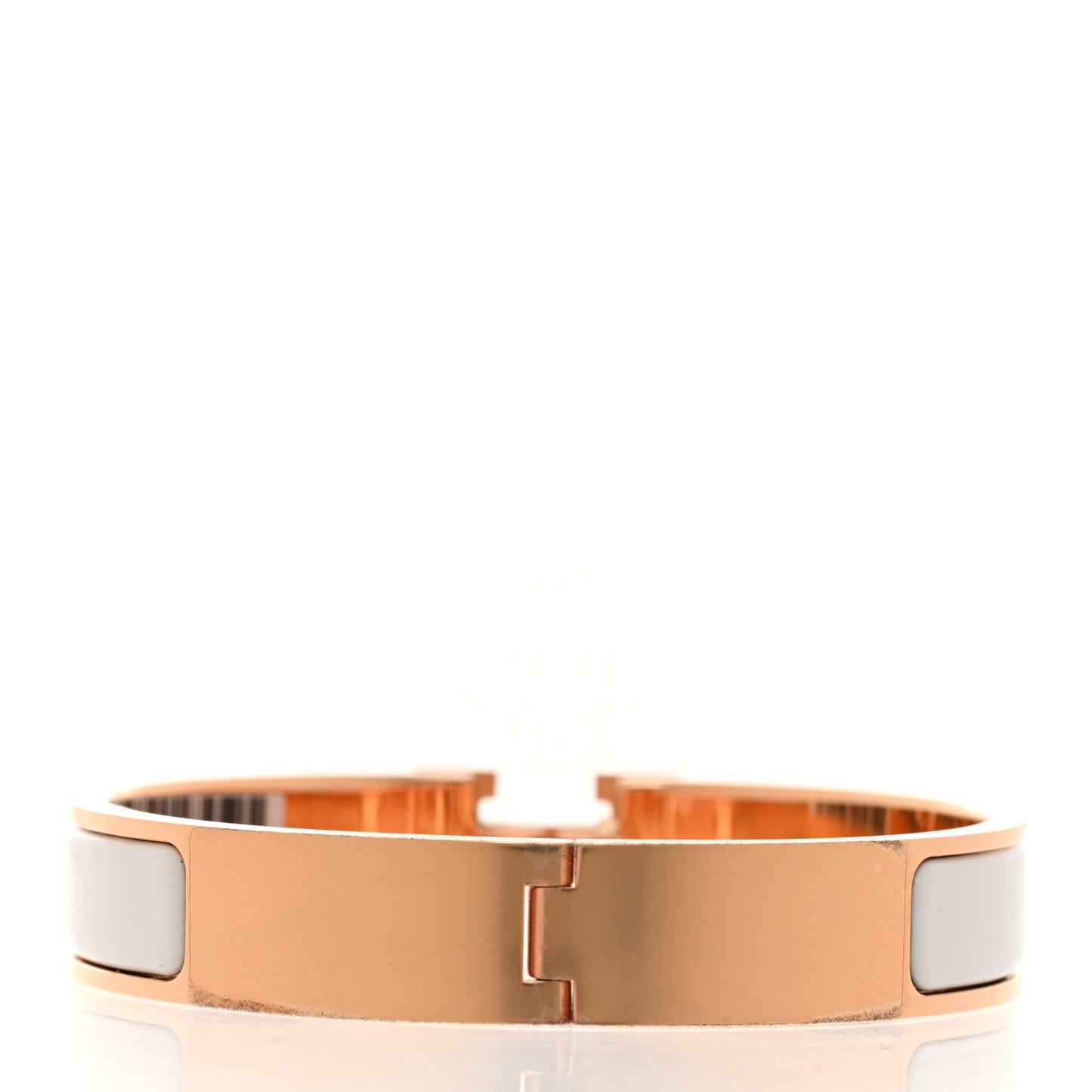 Enamel Narrow Clic Clac H Bracelet GM White
