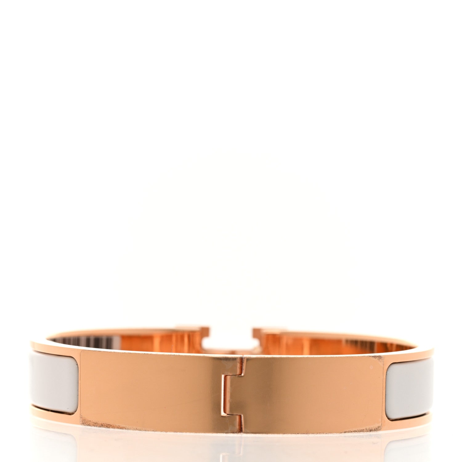 Hermes Enamel Narrow Clic Clac H Bracelet GM White 3 of 6