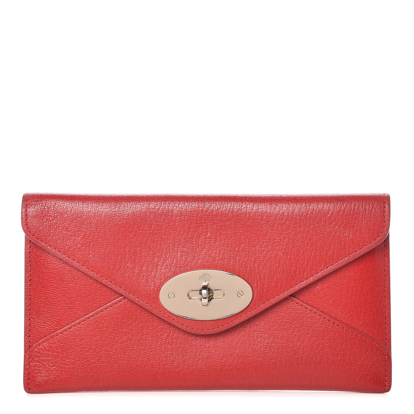 Shiny Goatskin Envelope Wallet Bright Red
