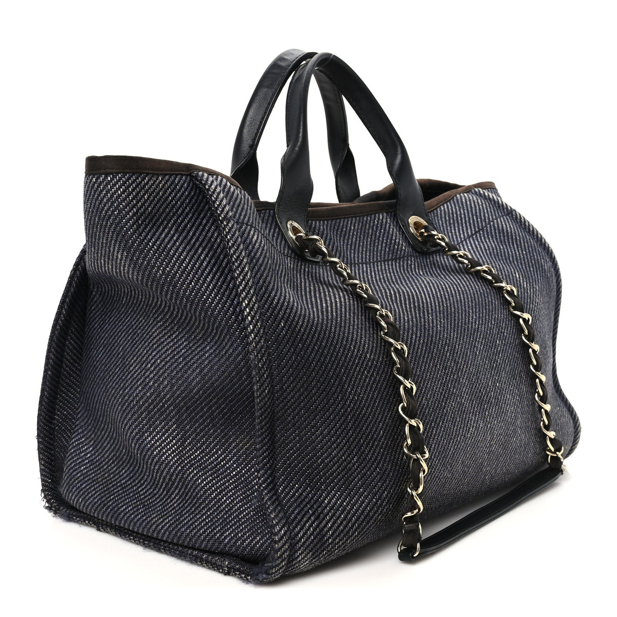 Chanel Denim Medium Deauville Tote Dark Blue 2 of 10