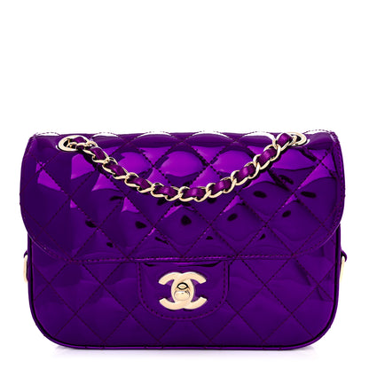 Chanel Mirror Calfskin Metallic Calfskin Quilted Hollywood Boulevard Mini Flap With Star Coin Purse Purple 3 of 13