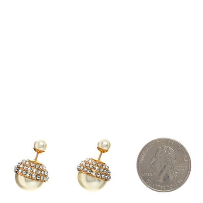 Christian Dior Crystal Pearl Dior Tribales Earrings Gold 2 of 4