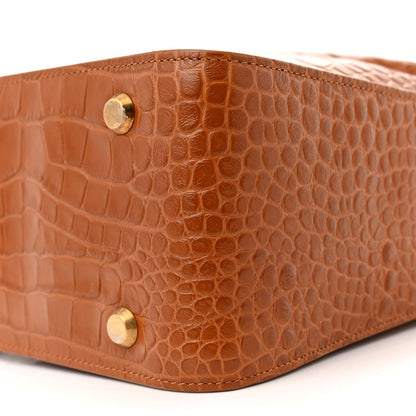 Balenciaga Extra Supple Calfskin Crocodile Embossed Small Tool 2.0 North-South Tote Camel 11 of 15