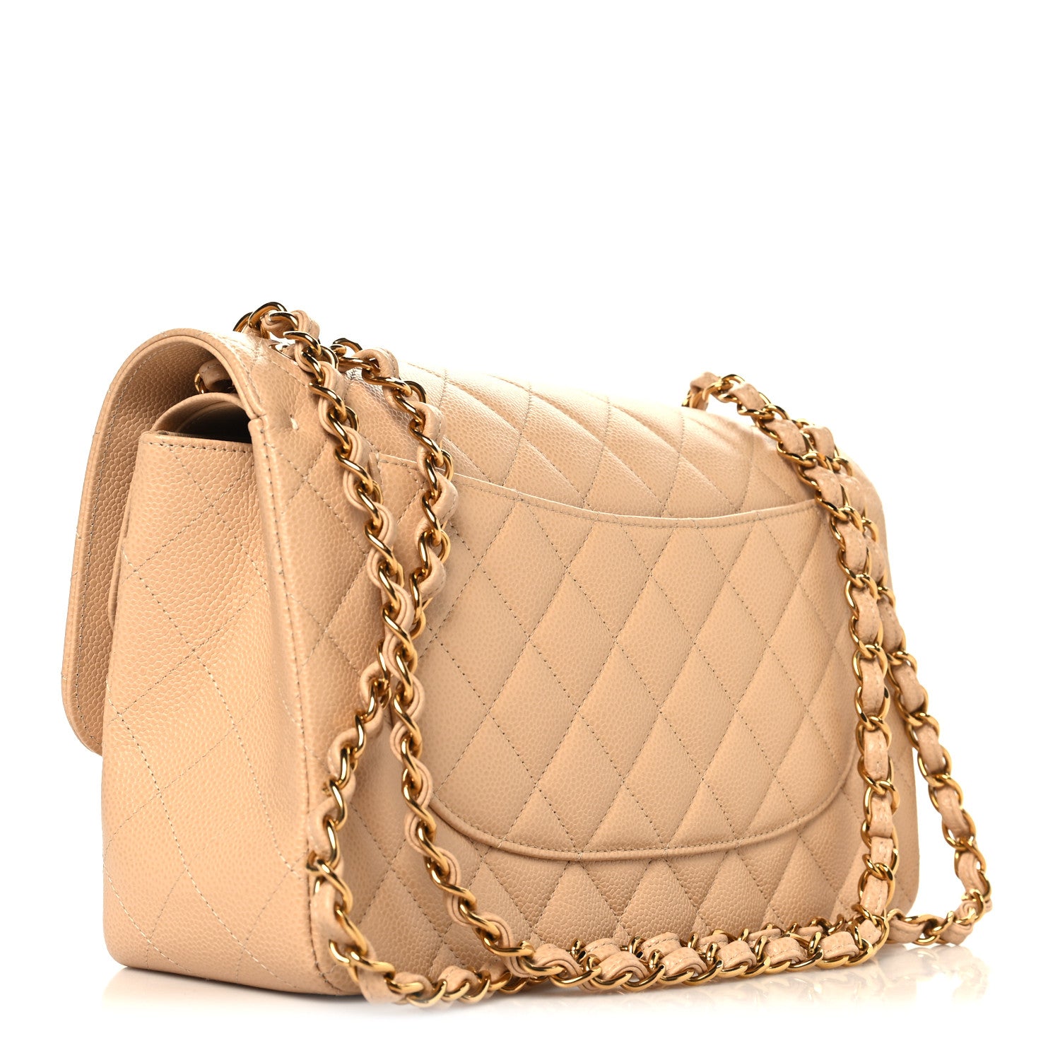 Chanel Caviar Quilted Jumbo Double Flap Beige 3 of 11