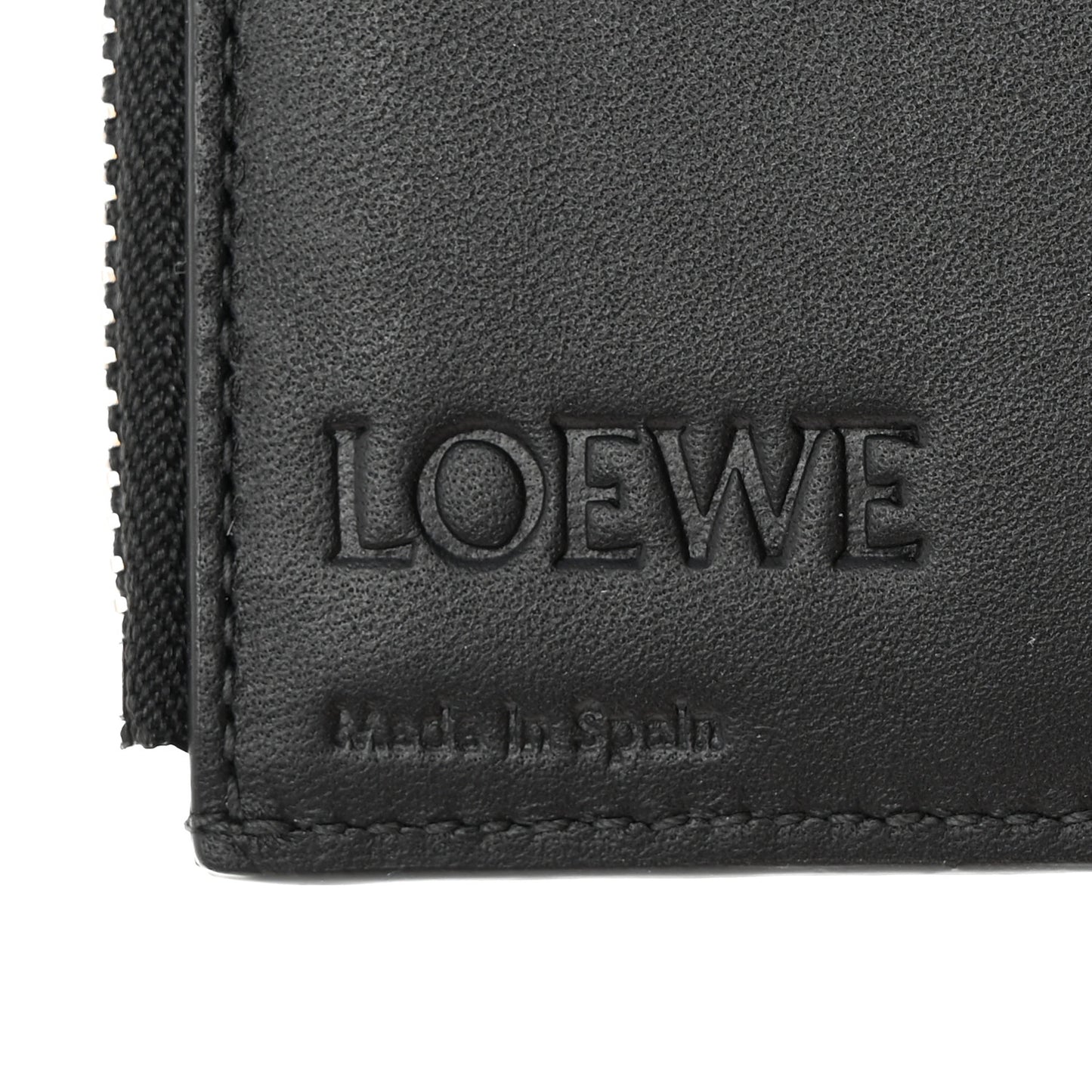 Calfskin Embossed Trifold Wallet Black
