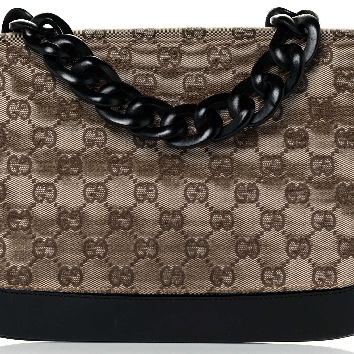 Gucci Monogram Wooden Chain Flap Brown 9 of 12
