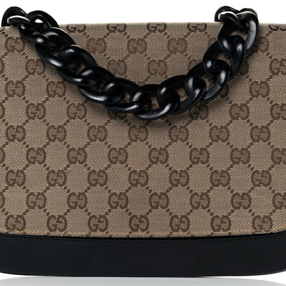 Gucci Monogram Wooden Chain Flap Brown 9 of 12