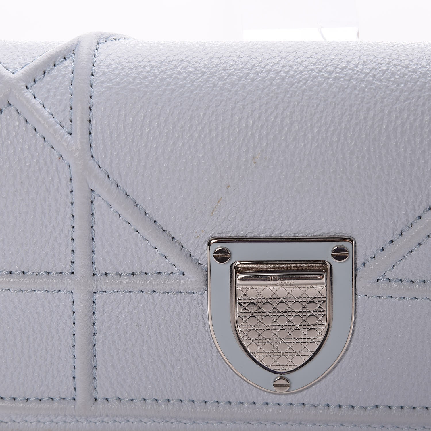 Christian Dior Grained Calfskin Cannage Diorama Elancee Wallet Sky Light 9 of 15