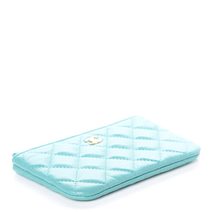 Chanel Lambskin Quilted Small Cosmetic Case Turquoise 4 of 7