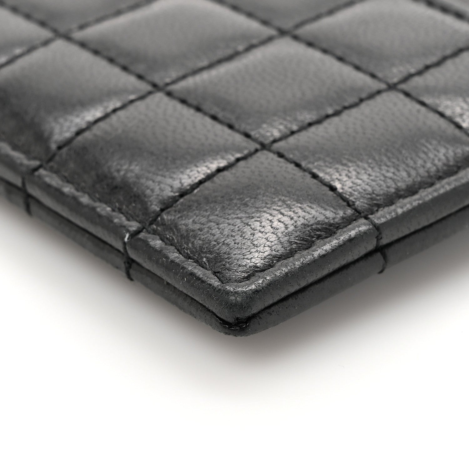 Saint Laurent Lambskin Carre Quilted Cassandre Credit Card Case Black 9 of 10