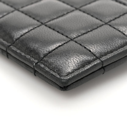 Saint Laurent Lambskin Carre Quilted Cassandre Credit Card Case Black 9 of 10