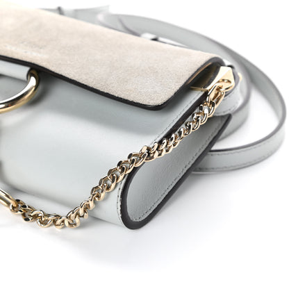 Chloe Suede Calfskin Mini Faye Shoulder Bag Airy Grey 8 of 8