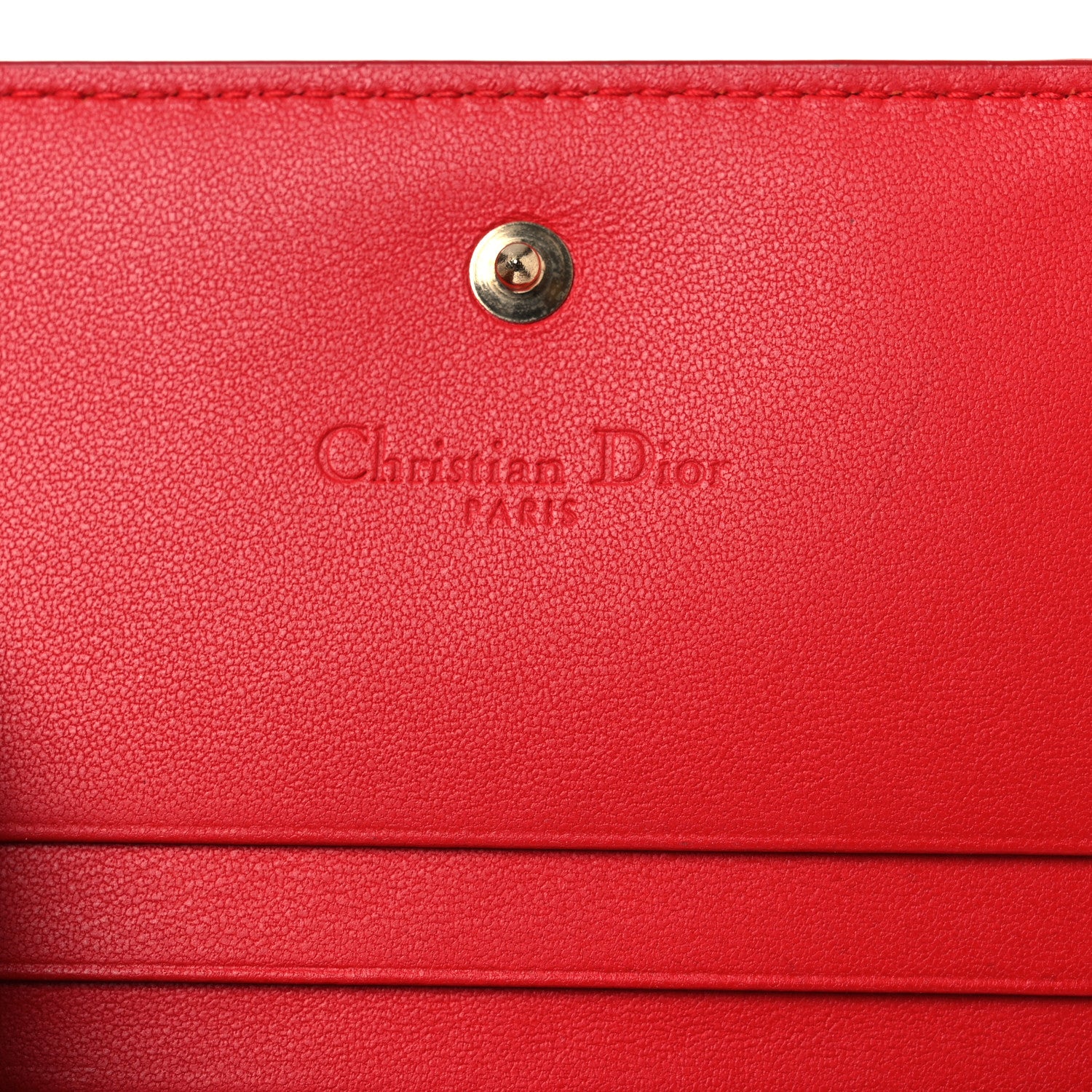 Christian Dior Lambskin Cannage Mini Lady Dior Wallet Red 6 of 8