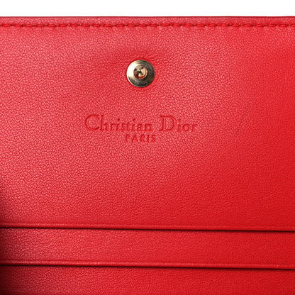 Christian Dior Lambskin Cannage Mini Lady Dior Wallet Red 6 of 8
