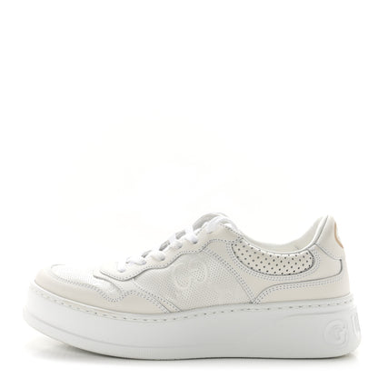 Gucci Calfskin GG Tennis Embossed Perforated Womens Platform 55mm Sneakers 38.5 Great White 1 of 7