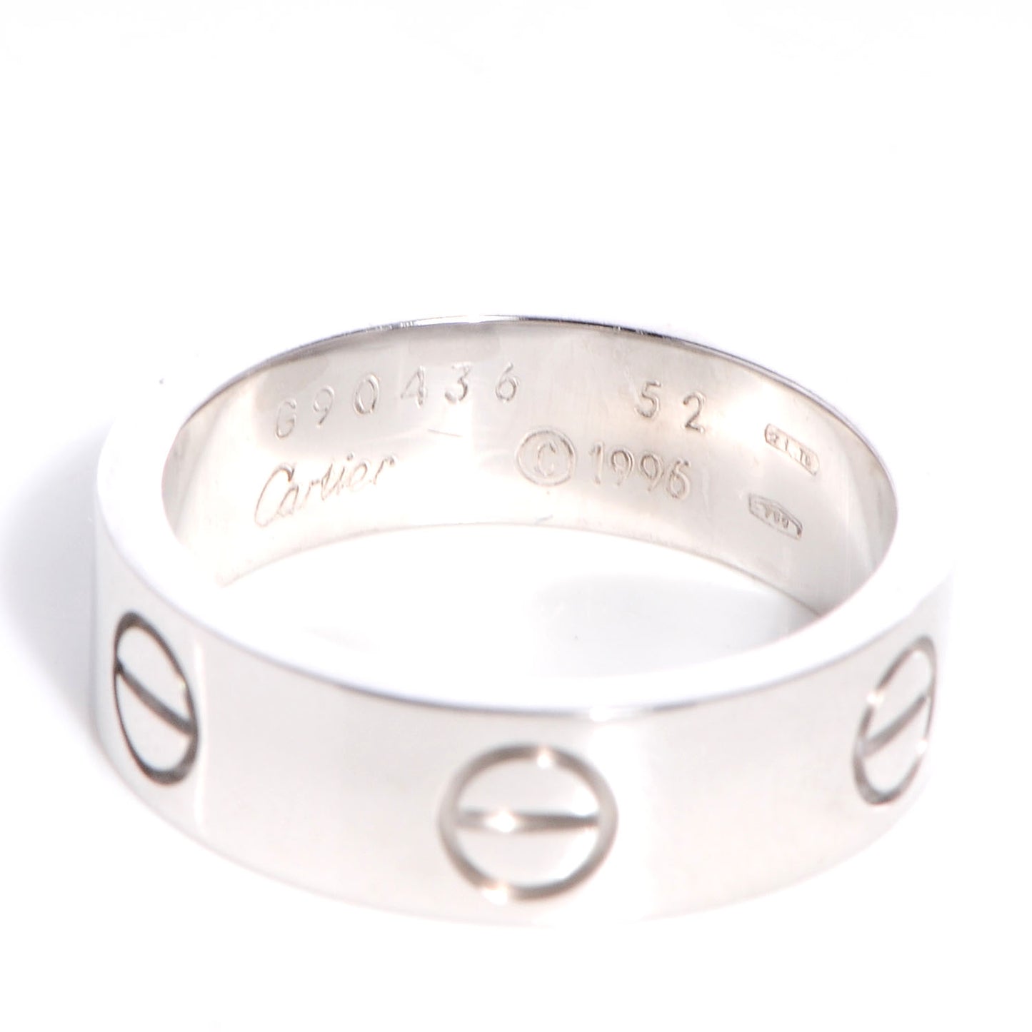 18K White Gold 5.5mm LOVE Ring 52 6
