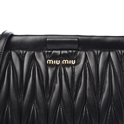 Miu Miu Nappa Matelasse Crossbody Clutch Black 9 of 9