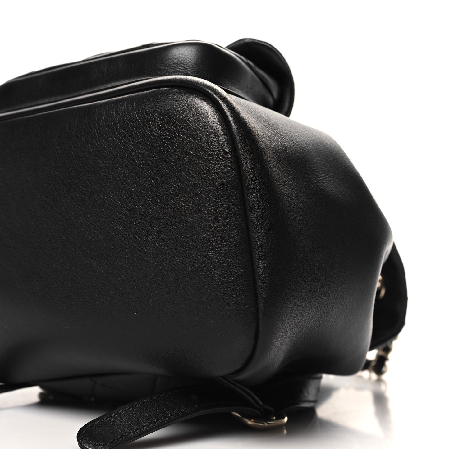 Lambskin Quilted Small Duma Drawstring Backpack Black