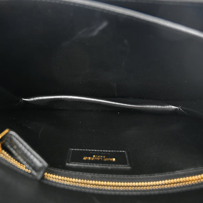 Saint Laurent Lambskin Carre Quilted Le Maillon Satchel Black 5 of 12