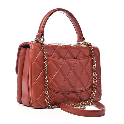 Chanel Lambskin Quilted Small Trendy CC Flap Dual Handle Bag Red 3 of 13