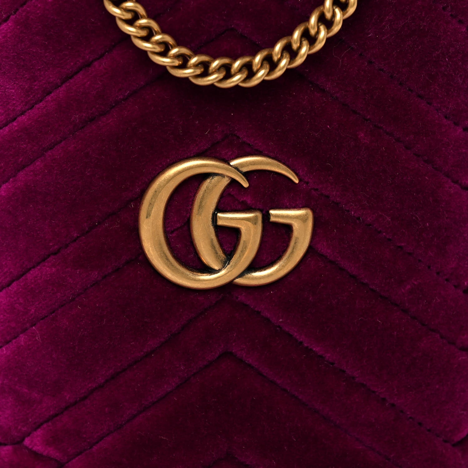 Gucci Velvet Matelasse Mini GG Marmont 2.0 Bucket Bag Fuchsia Violet Cyclamen 6 of 11