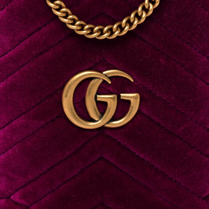 Gucci Velvet Matelasse Mini GG Marmont 2.0 Bucket Bag Fuchsia Violet Cyclamen 6 of 11
